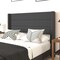 Merrick Lane Percy Modern Platform Bed with Padded Channel Stitched Upholstered Wingback Headboard and Underbed Clearance